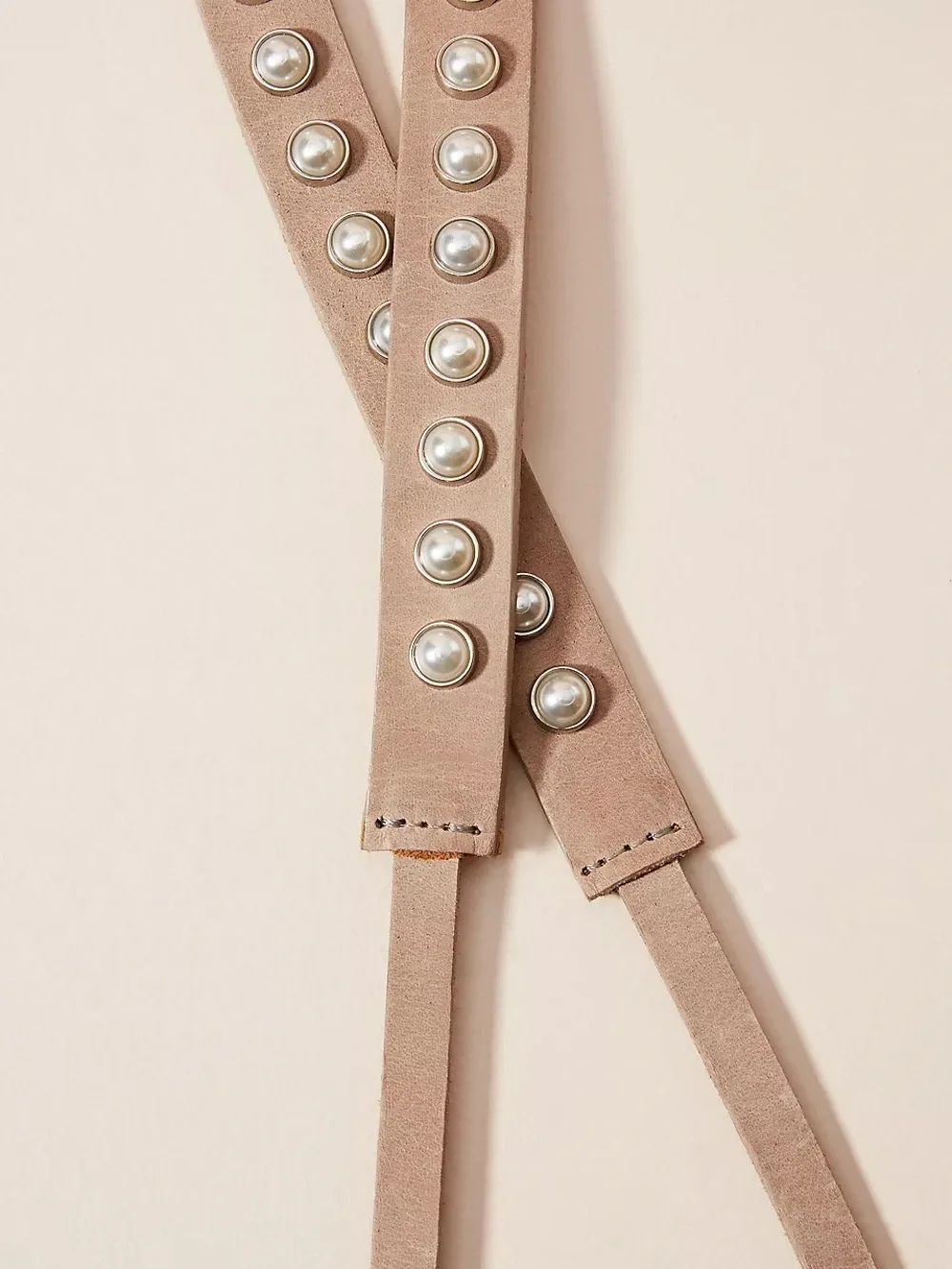 ADA Evita Pearl Wrap Leather Belt Pale One Size NWT